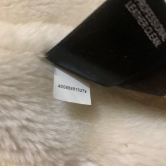 Women’s Suede Penny Lane Coat Tan Ivory Faux Fur Hood Cuffs Sz XXXL Boho - Picture 12 of 12